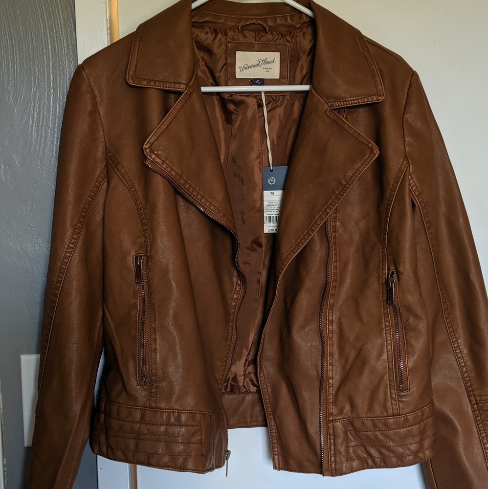 NWT Women's Faux Leather Moto Jacket